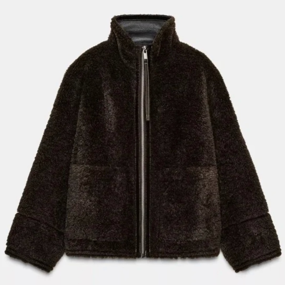 ZW COLLECTION FAUX SHEARLING DOUBLE-FACED JACKET